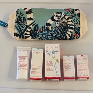 Clarins Skincare Set with Cream and Red Accents